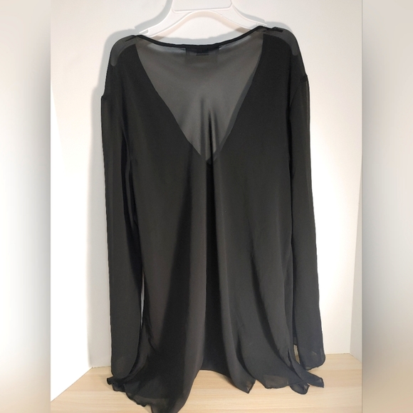 MXM sheer black top with sequins and beads. Size 1X. - Picture 3 of 4